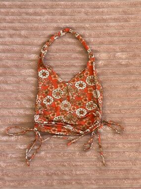 70’s Retro Hippie Halter Top with Flowers